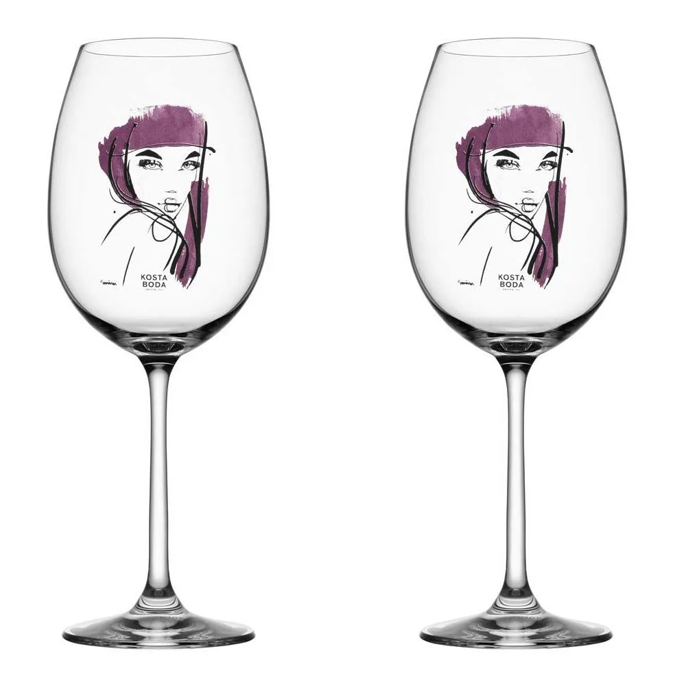 Kosta Boda 「All about you」系列红酒杯, 红色 Kosta Boda