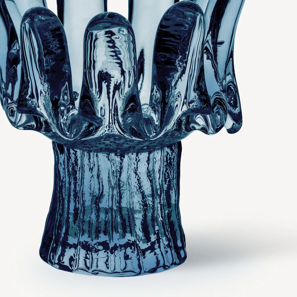 Sunflower 烛台 circular 玻璃 11.5 cm, 蓝色 Kosta Boda