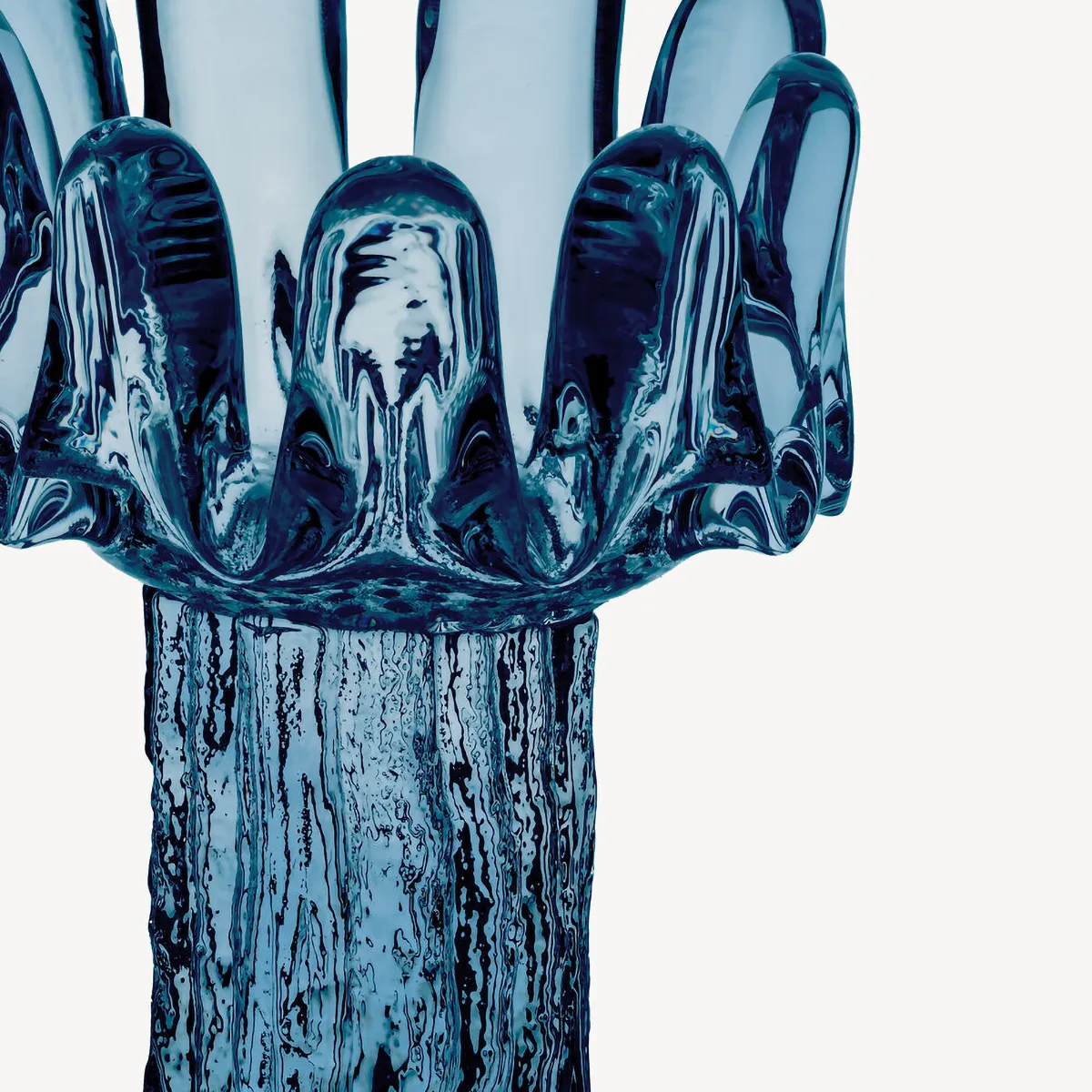 Sunflower 烛台 circular 玻璃 18 cm, 蓝色 Kosta Boda