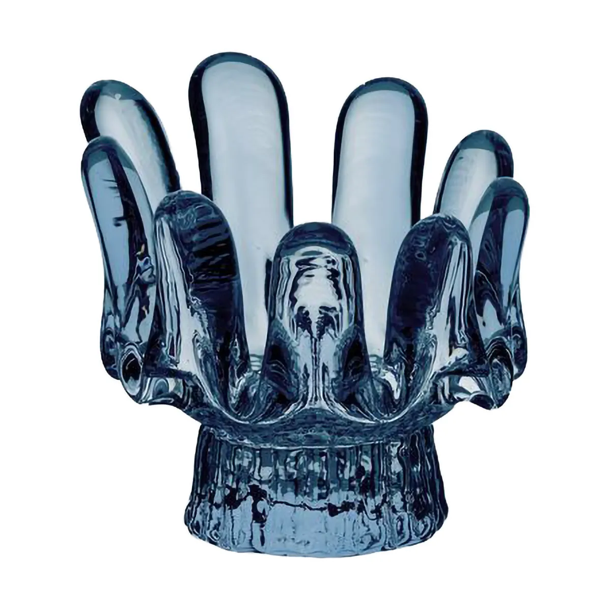 Sunflower 烛台 circular 玻璃 9.2 cm, 蓝色 Kosta Boda