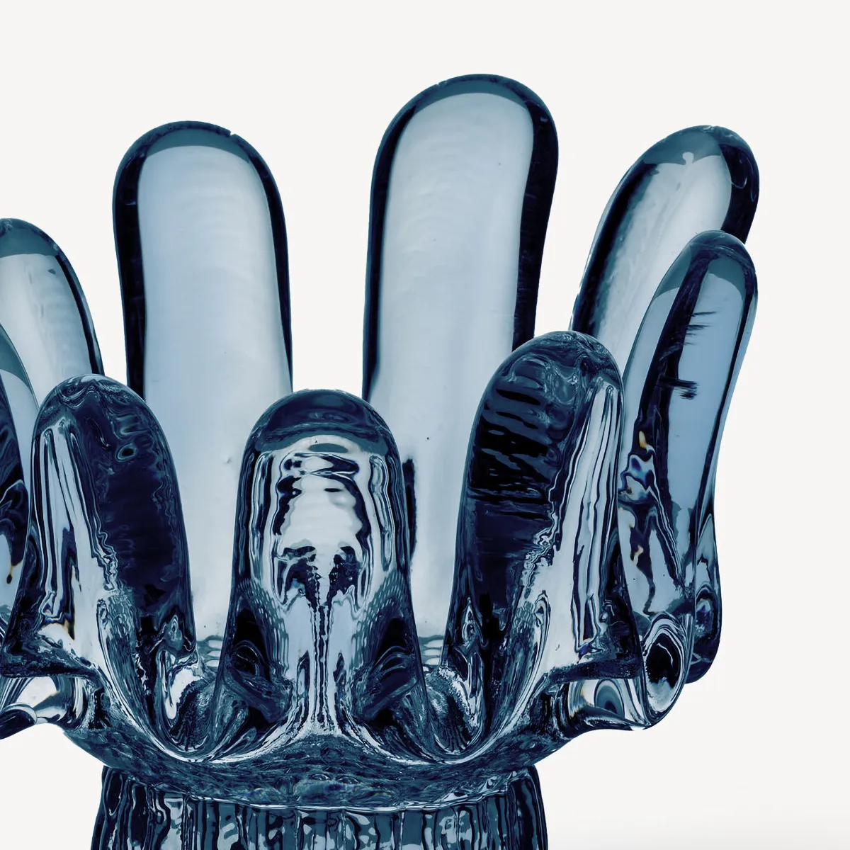 Sunflower 烛台 circular 玻璃 9.2 cm, 蓝色 Kosta Boda