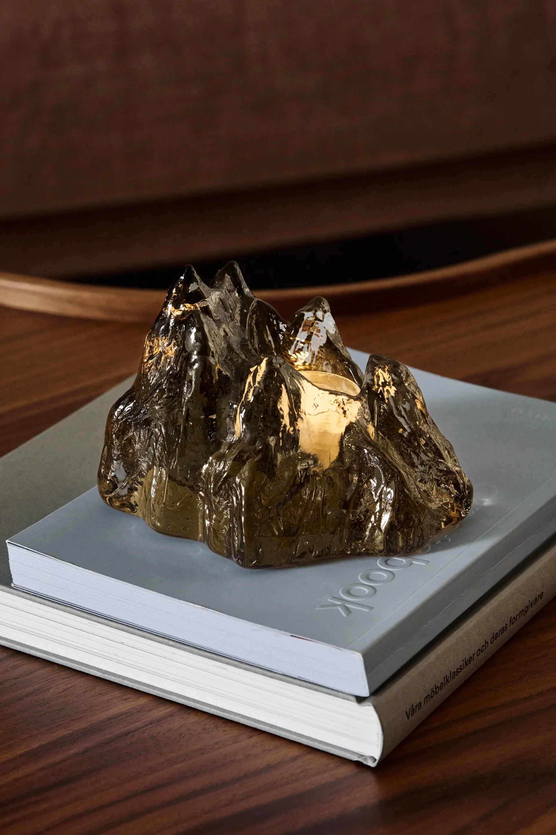 The Rock 烛台 91 mm, 灰褐色 Kosta Boda