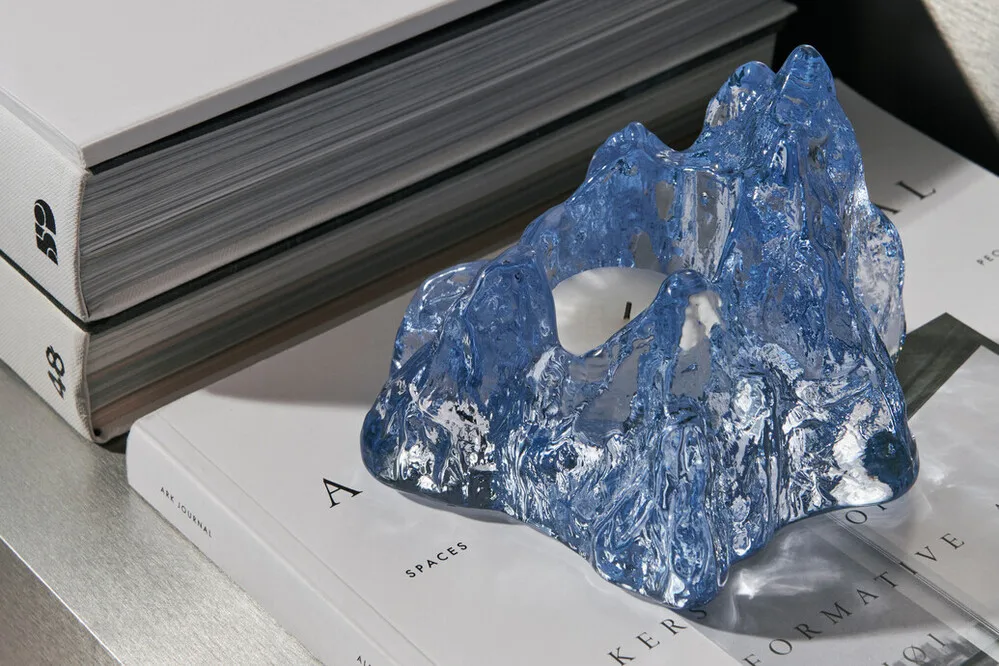 The Rock 许愿烛 91mm, Ice 蓝色 Kosta Boda