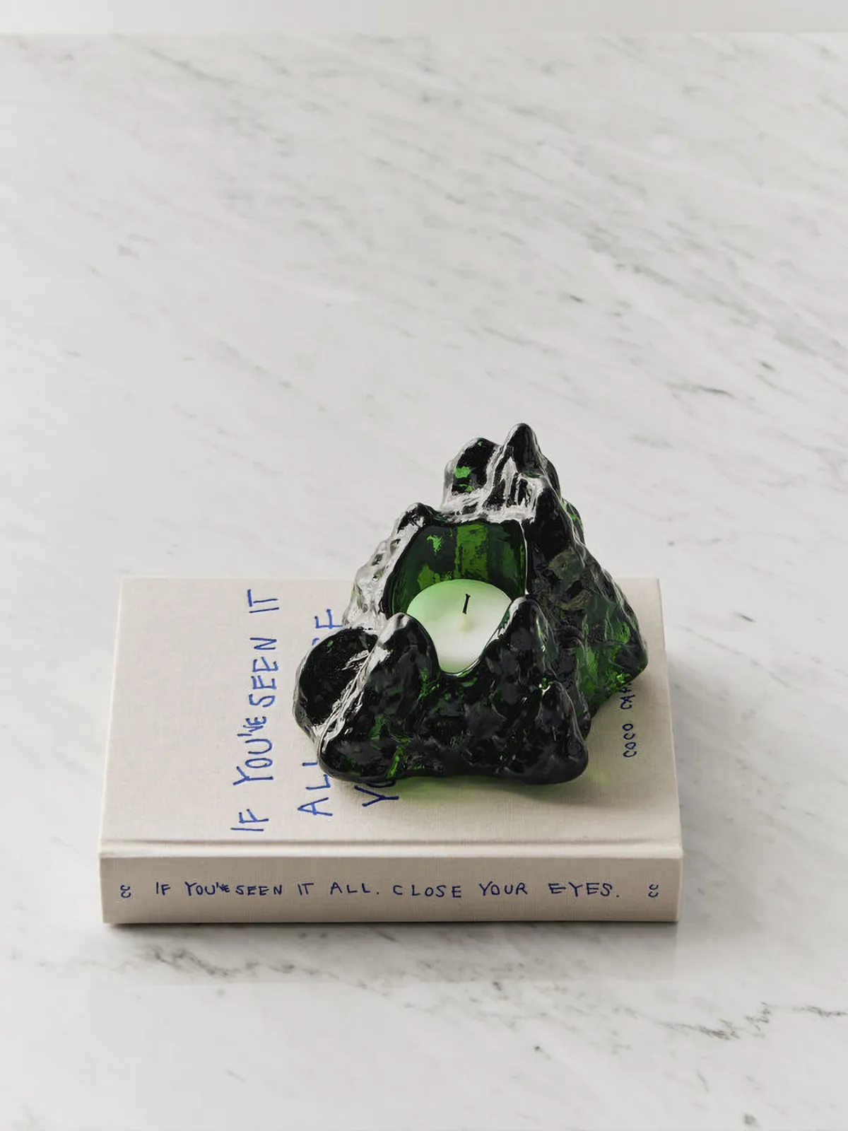 The Rock votive 91 mm, Emerald 绿色 Kosta Boda