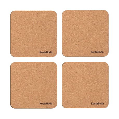 Viva coasters 9.6x9.6 cm 四件套装 - Cork - Kosta Boda