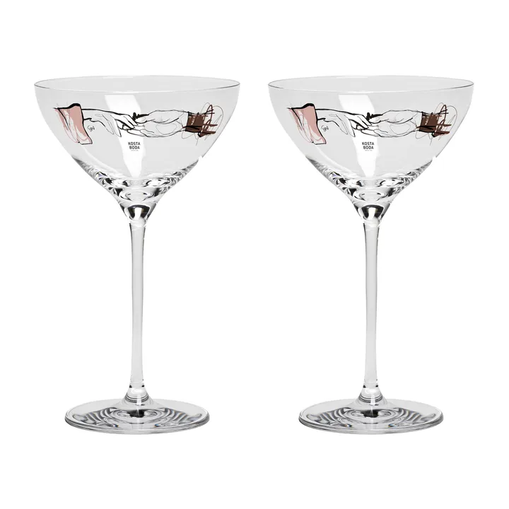 You and me together 香槟杯 320ml 两件装 - 透明_多色 - Kosta Boda