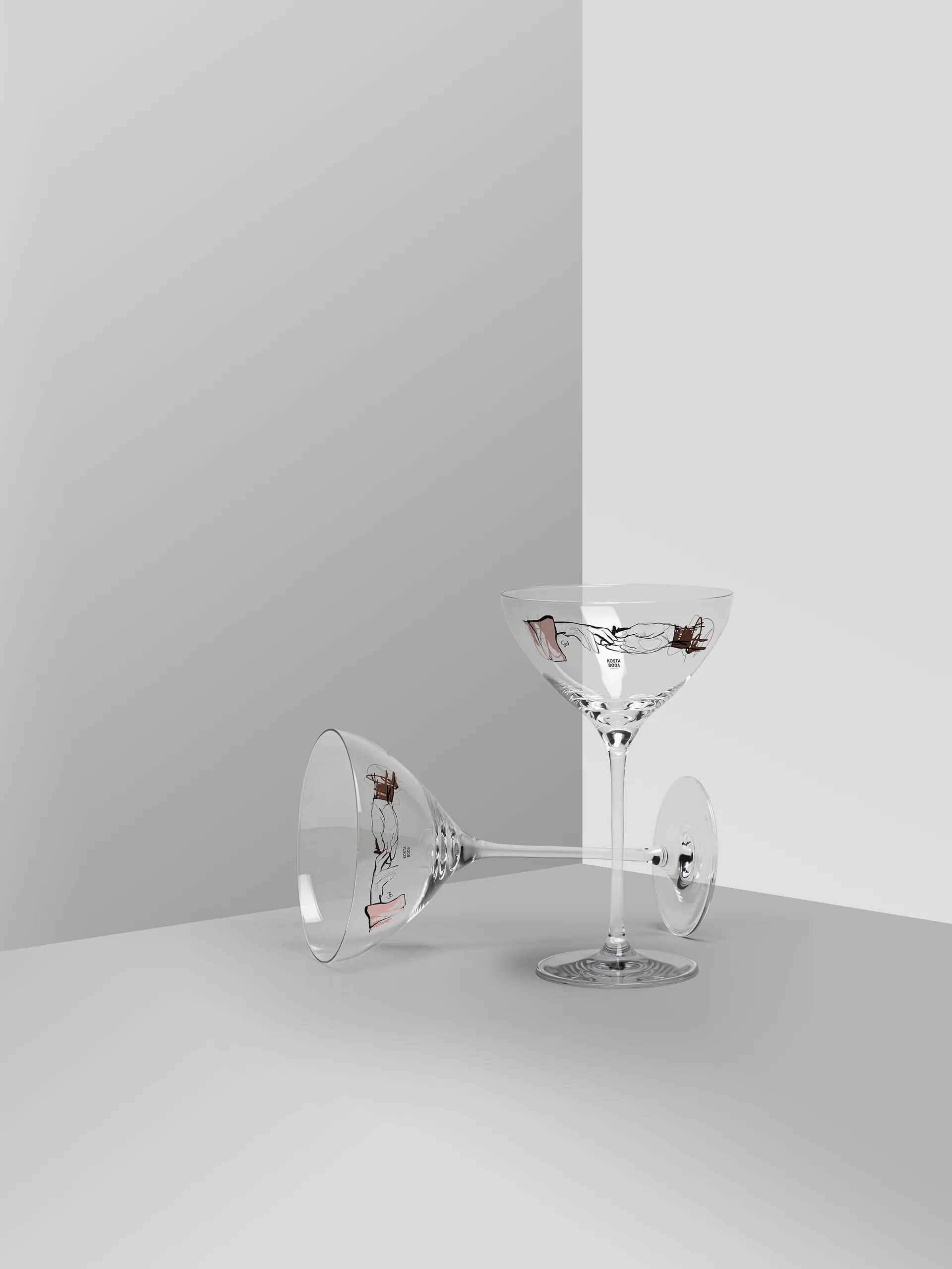 You and me together champagne coupe 32 cl 两件套装, Clear / Multi Kosta Boda