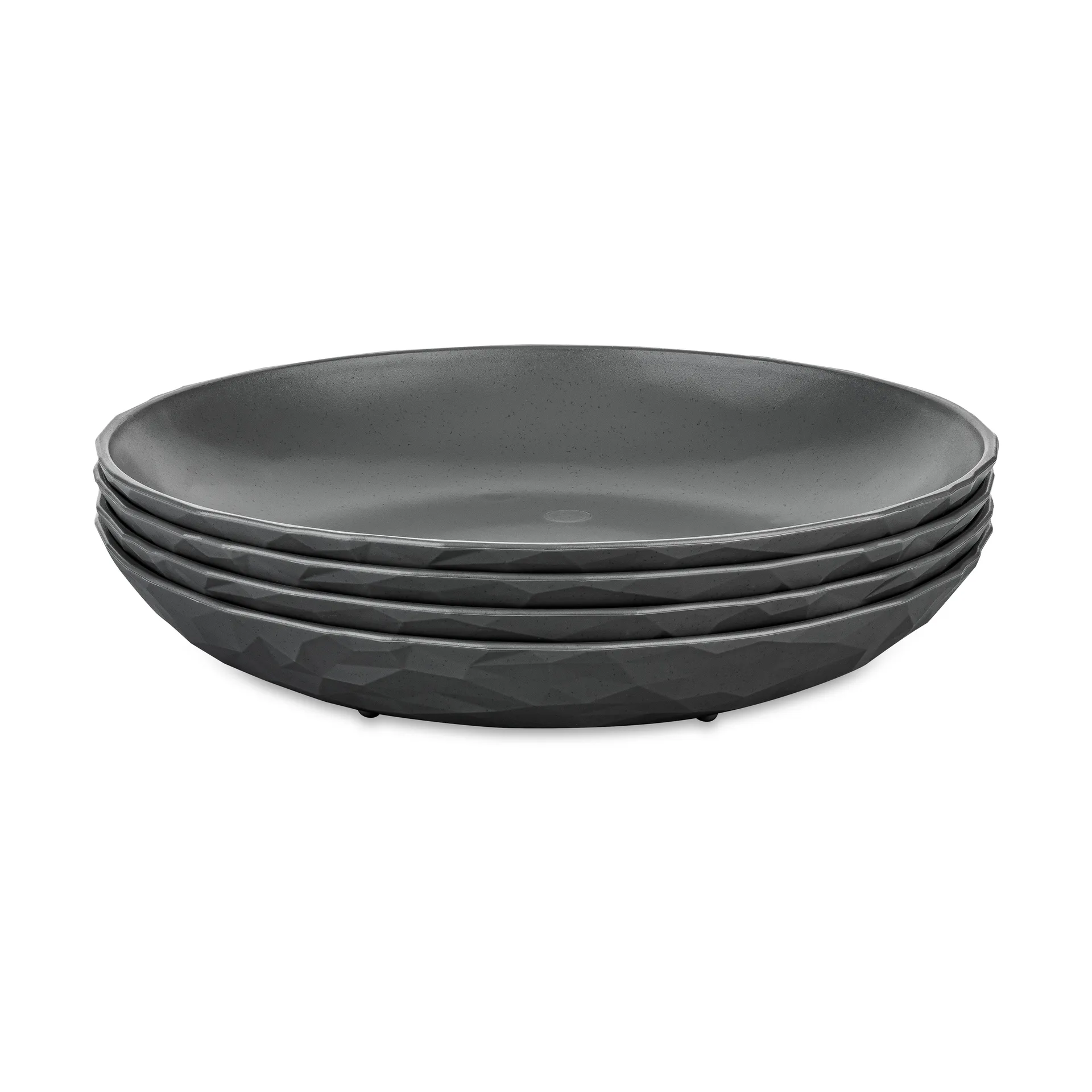 Club 深盘 Ø22 cm 四件套装 biocircular thermoplastic, Nature 白蜡木 灰色 Koziol