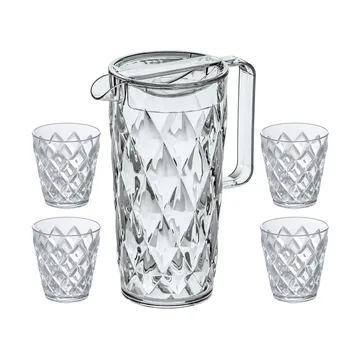 Crystal 水瓶/玻璃水瓶 incl 4 glasses - Crystal 透明 - Koziol