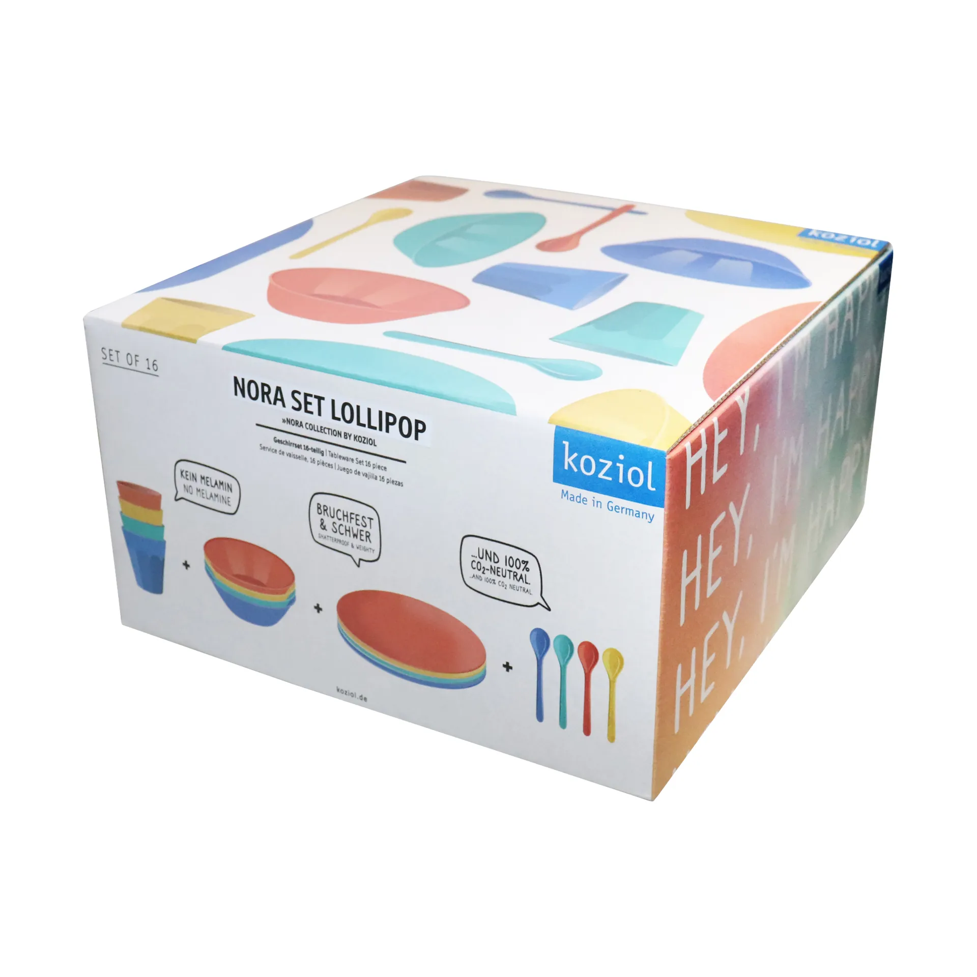 Nora Lollipop tableware 套装 16件, 彩色 Koziol