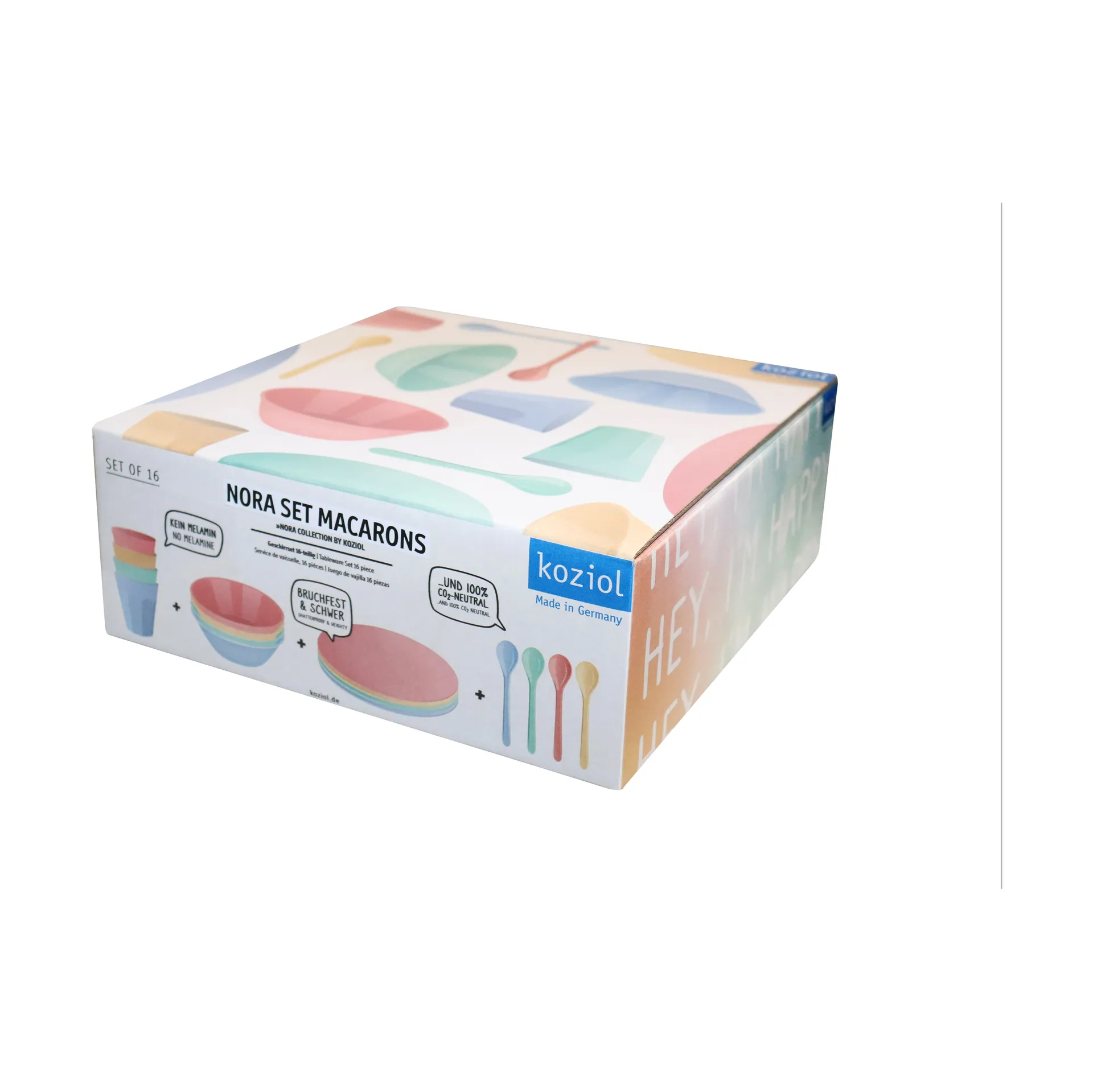 Nora Macarons dinnerware 套装 16件, 彩色 Koziol