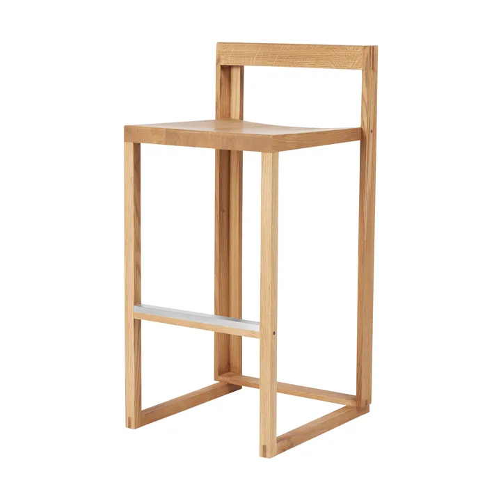 Outline 吧台凳75cm - 暖色调涂漆橡木_拉丝钢 - Kristina Dam Studio