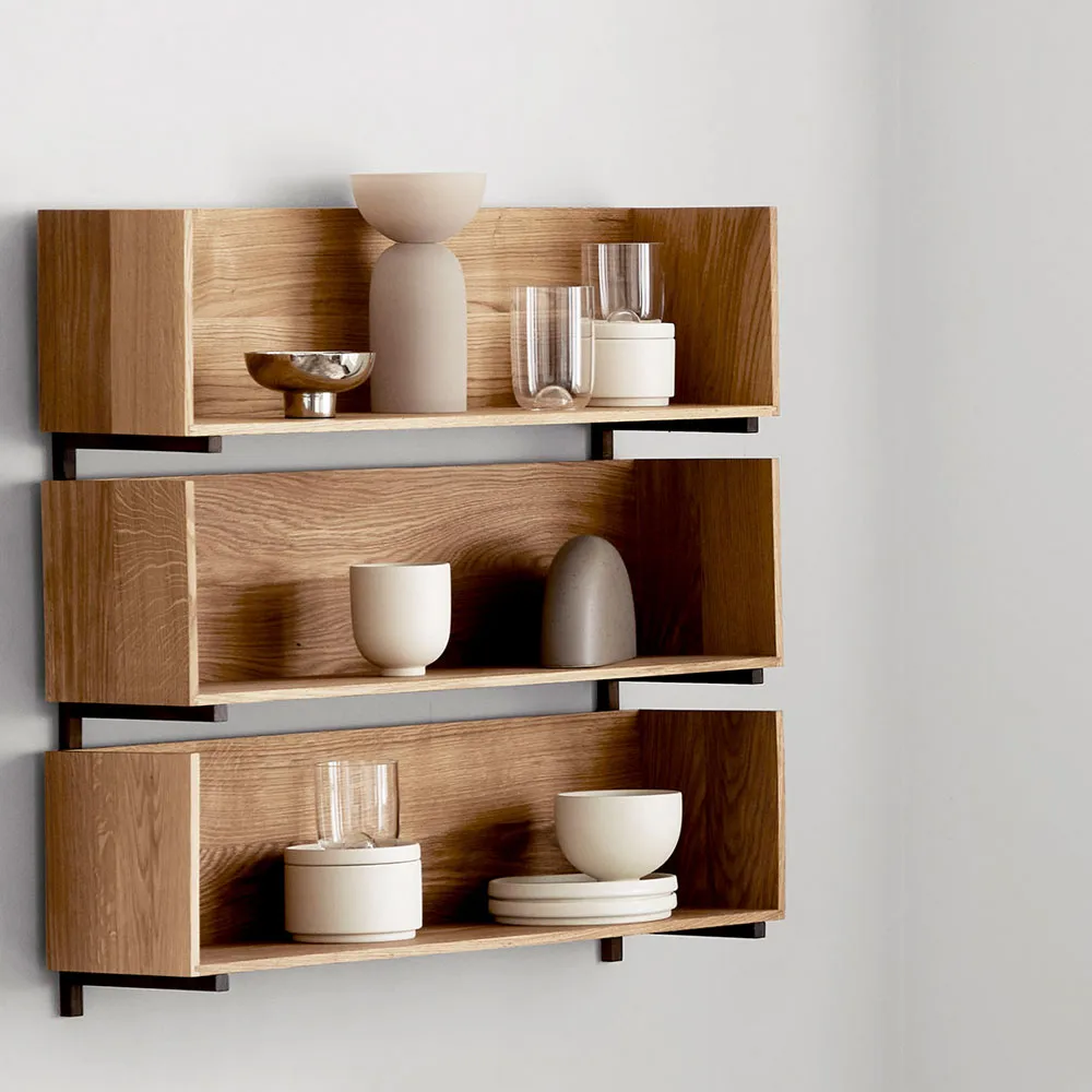 Stack 北欧简约风格壁挂置物架, 橡木色_consoles in dark oiled walnut Kristina Dam Studio