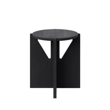 Stool 圆形凳 - 橡木色_黑色, Ø36x42 cm - Kristina Dam Studio