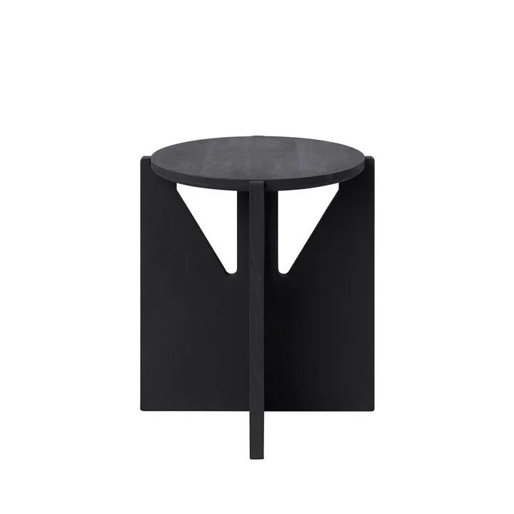 Stool 圆形凳 - 橡木色_黑色, Ø36x42 cm - Kristina Dam Studio
