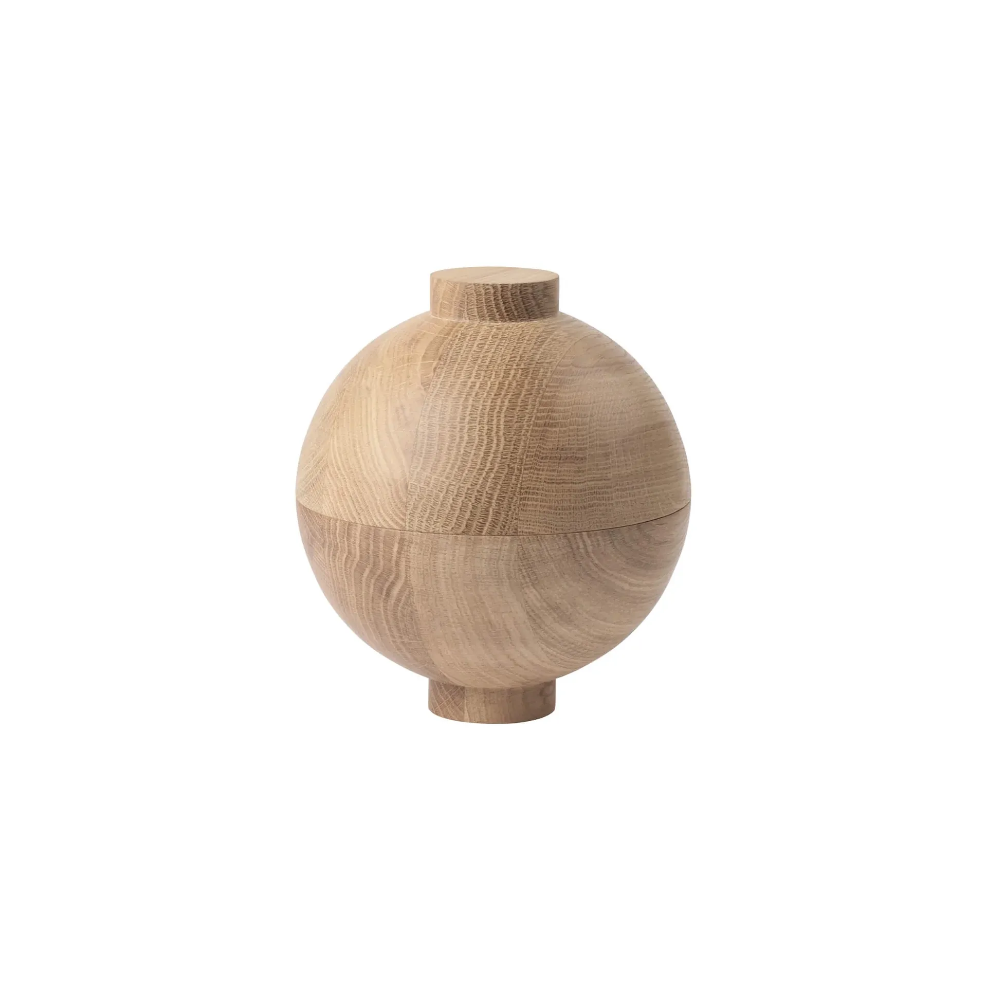 Wooden Sphere实木球形碗大号Ø16x18cm, 橡木色 Kristina Dam Studio