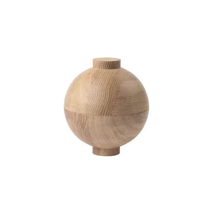 Wooden Sphere实木球形碗大号Ø16x18cm - 橡木色 - Kristina Dam Studio