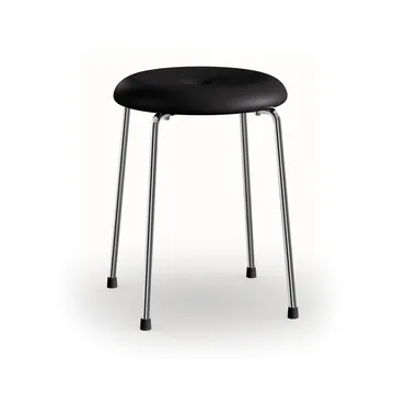 长凳式凳子 - 黑色皮革_铬色框架_45cm - Lammhults