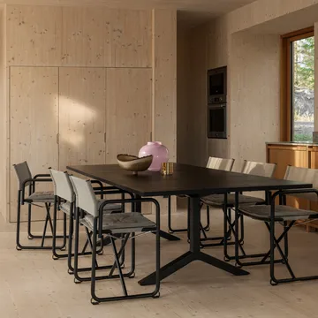 X75-2 扶手椅 - 亚麻色 weave 原色/自然色-Elmo Nordic 皮革 琥珀棕色-黑色 legs - Lammhults