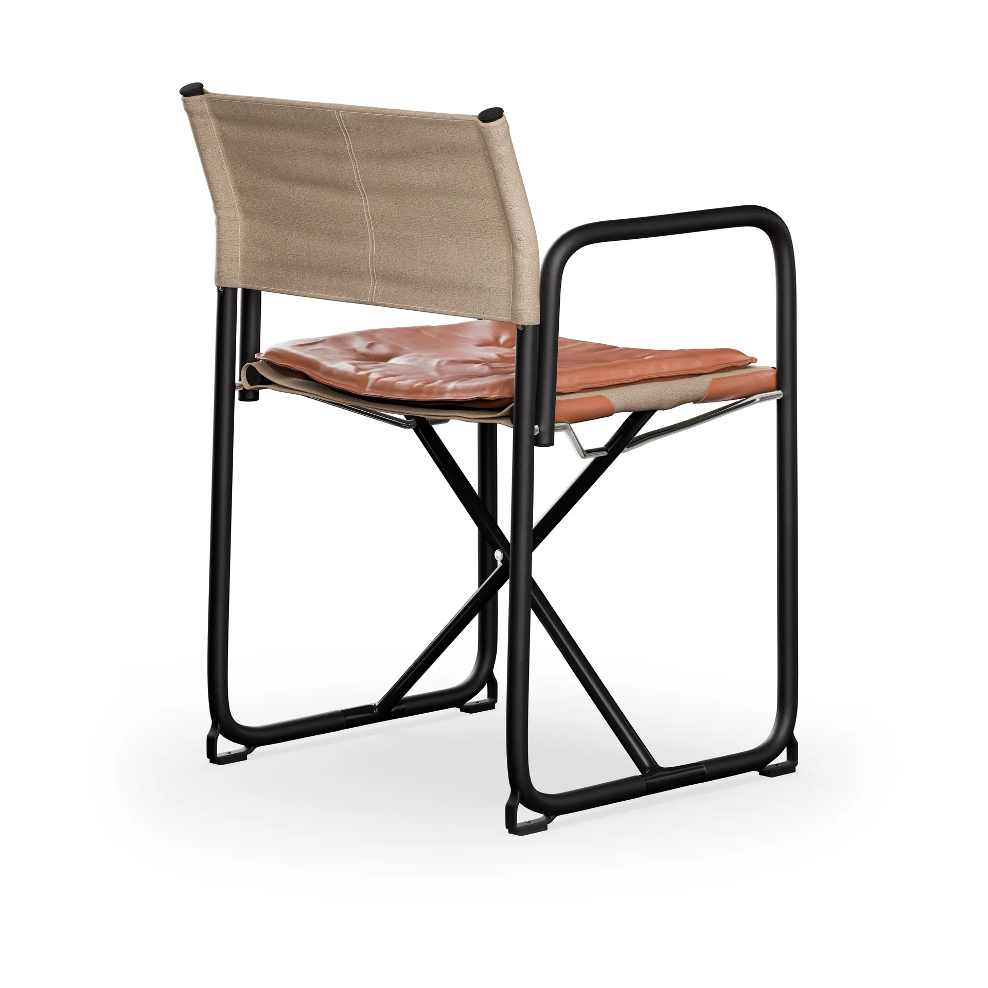 X75-2 扶手椅, 亚麻色 weave 原色/自然色-Elmo Nordic 皮革 琥珀棕色-黑色 legs Lammhults