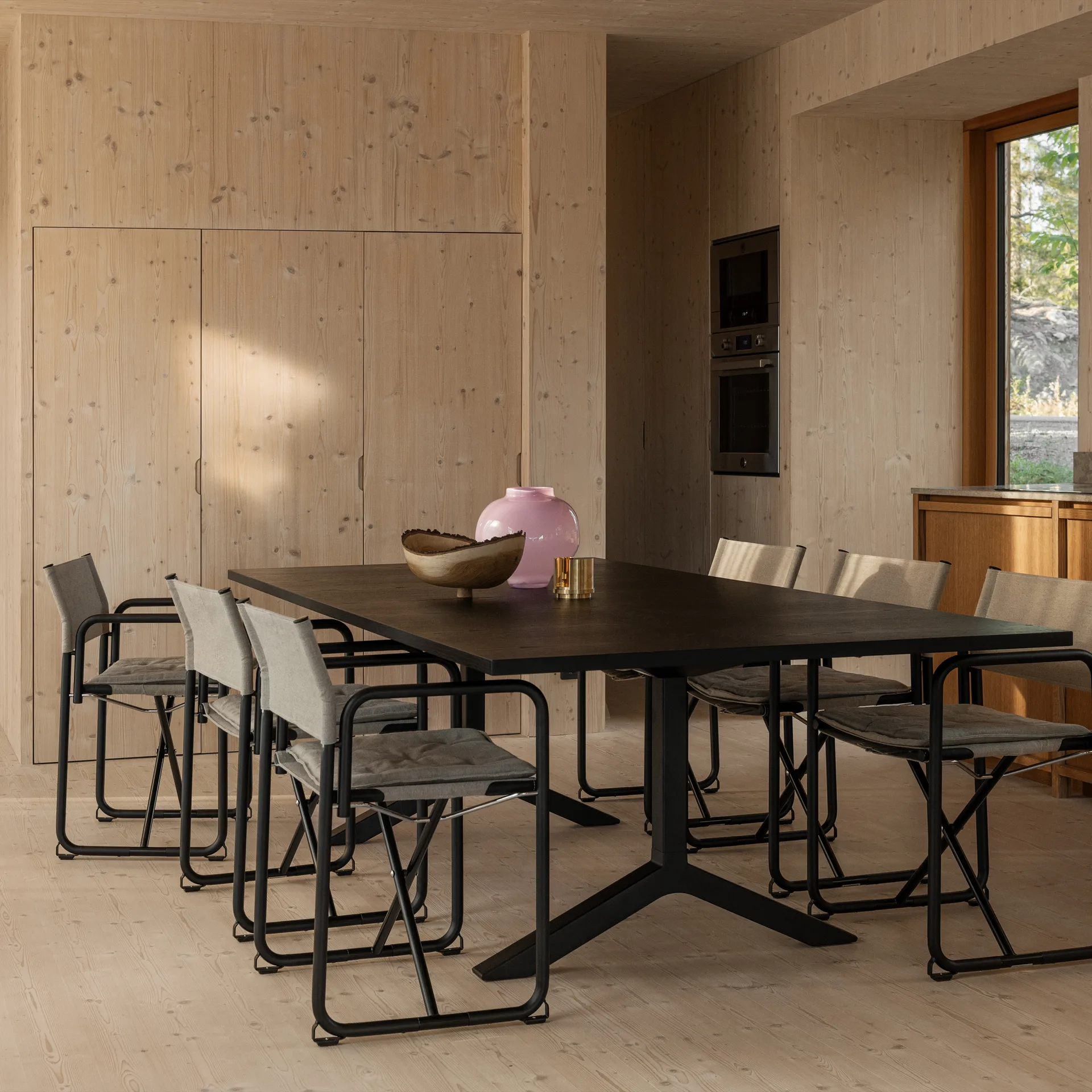 X75-2 扶手椅, 亚麻色 weave 原色/自然色–镀铬色 legs Lammhults