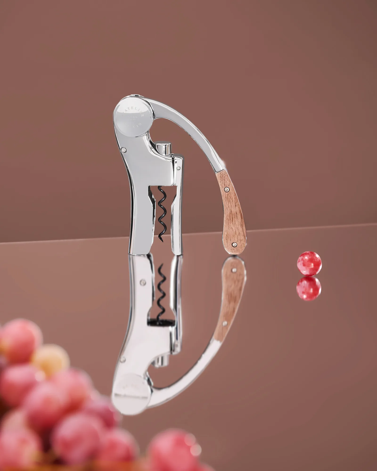 Oeno Motion电动开瓶器, 胡桃木色配铬色 L'Atelier du Vin