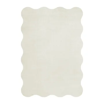 扇形羊毛地毯160x230cm - Bone 白色 - Layered