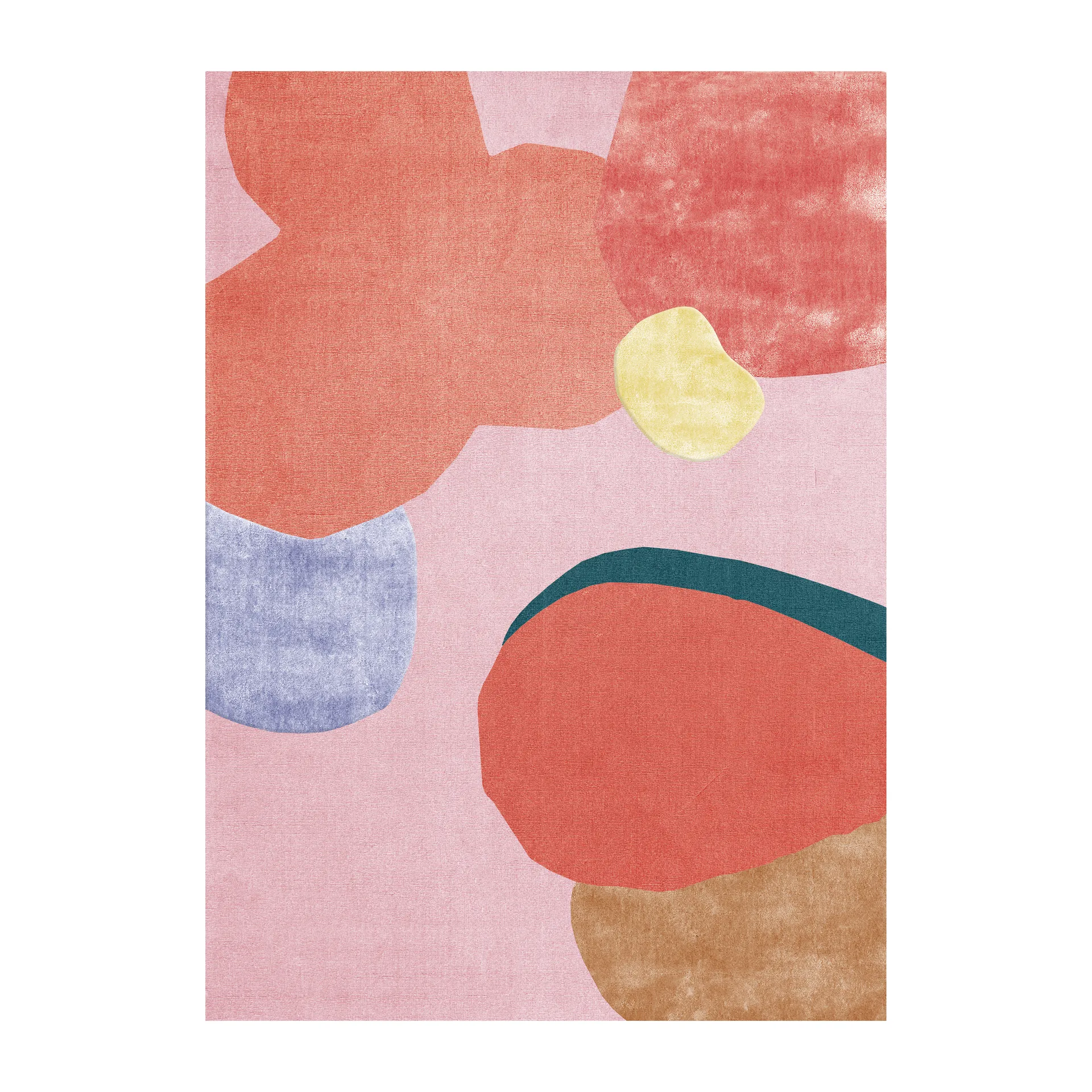 花田羊毛地毯180x270cm, 粉色 Layered