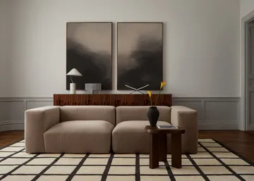 Avenue格子骨色羊毛地毯 - 白色_180x270cm - Layered