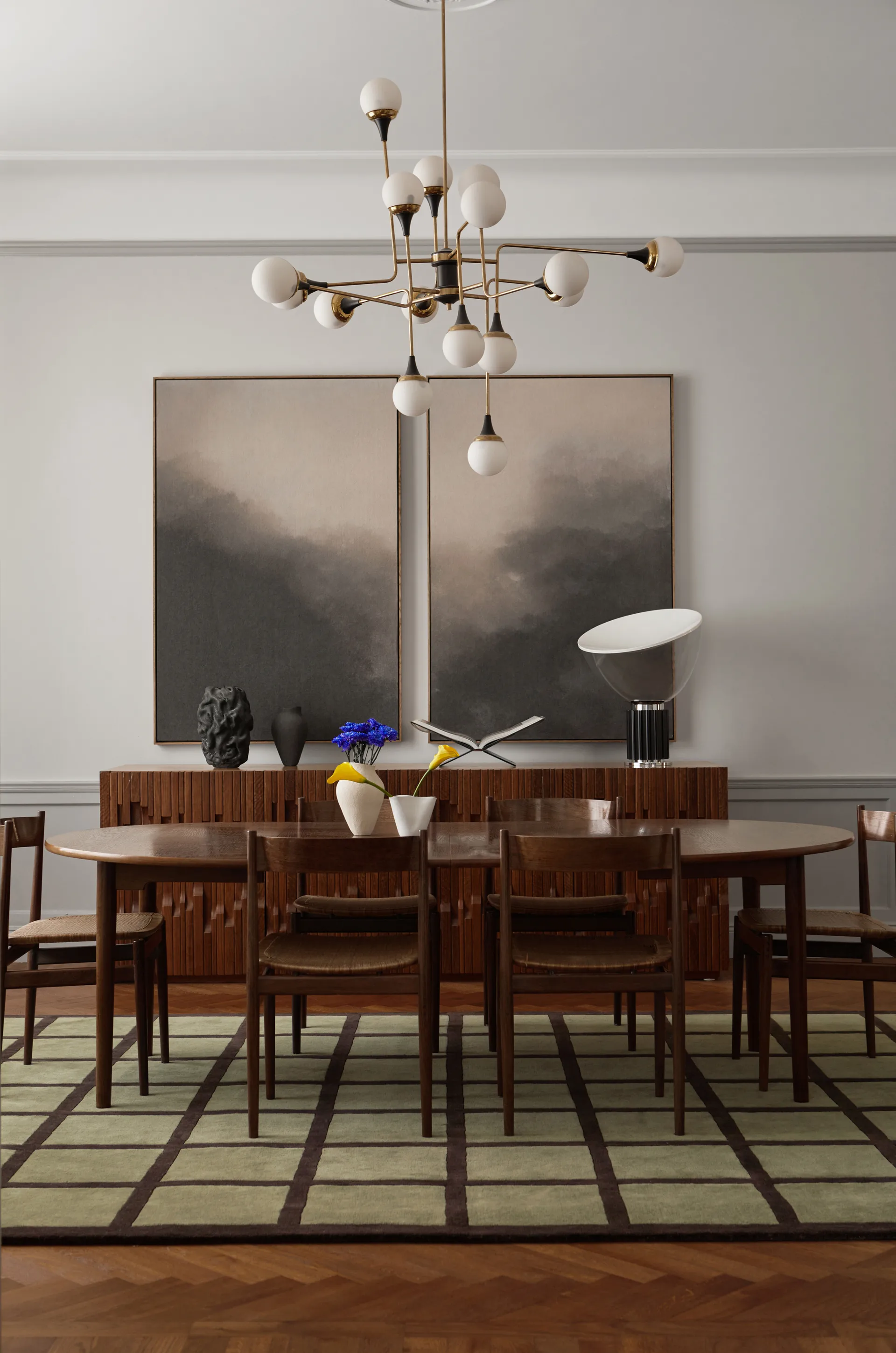 Avenue Checked Bone 羊毛 地毯, Olive. 300x400 cm Layered