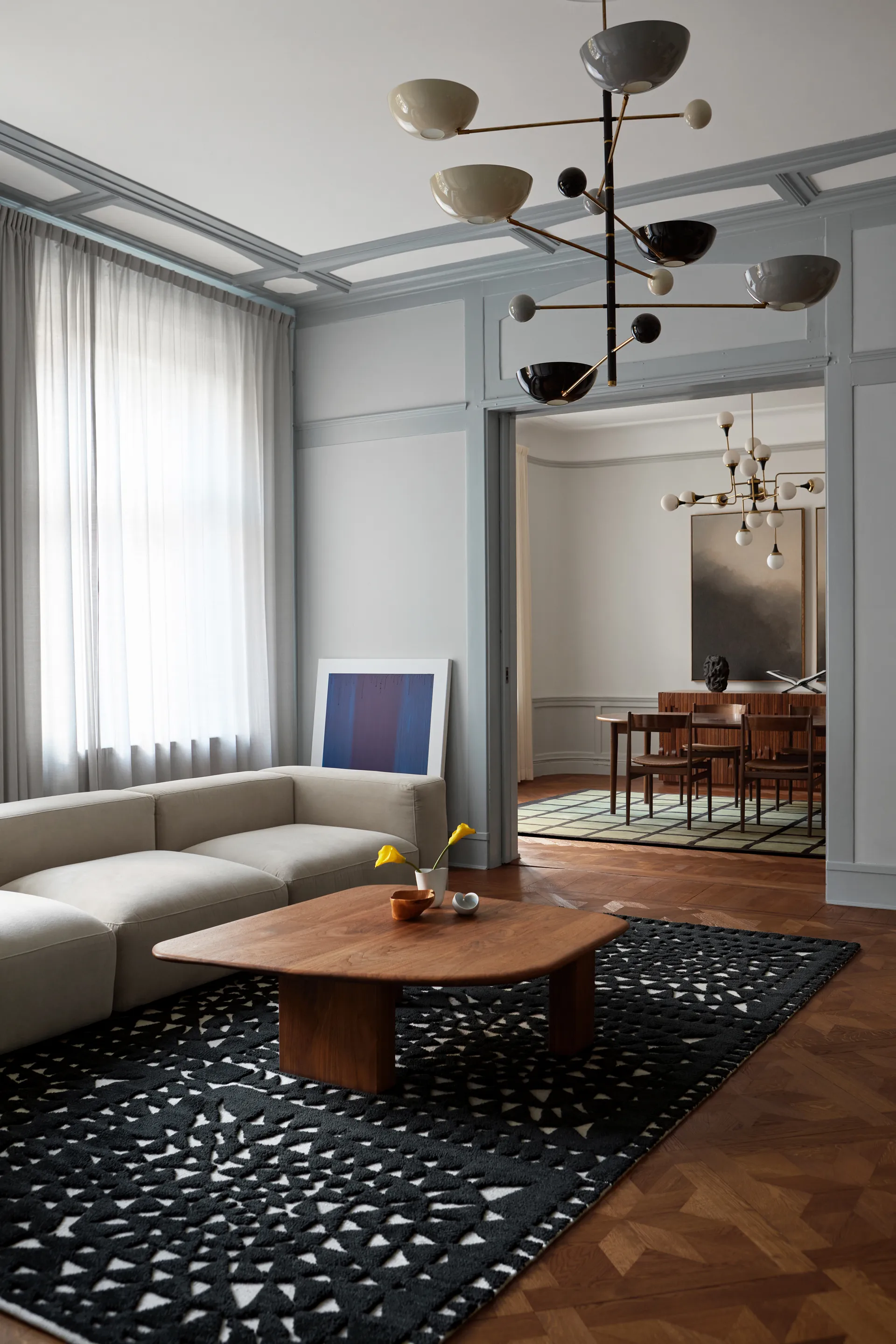 Avenue Checked Bone 羊毛 地毯, Olive. 300x400 cm Layered