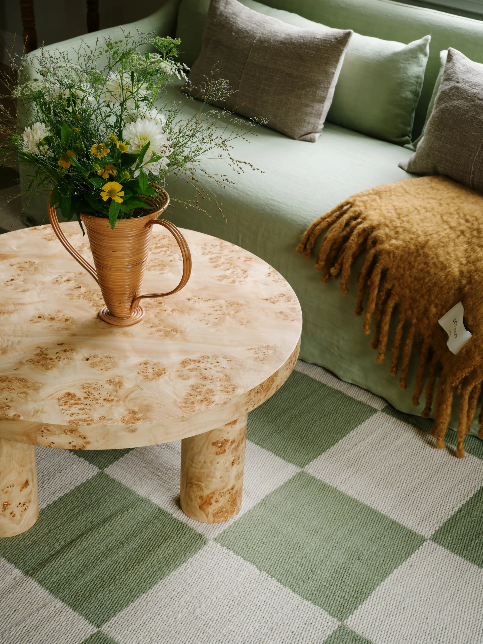 Chess 羊毛地毯, Sage, 140x200 cm Layered