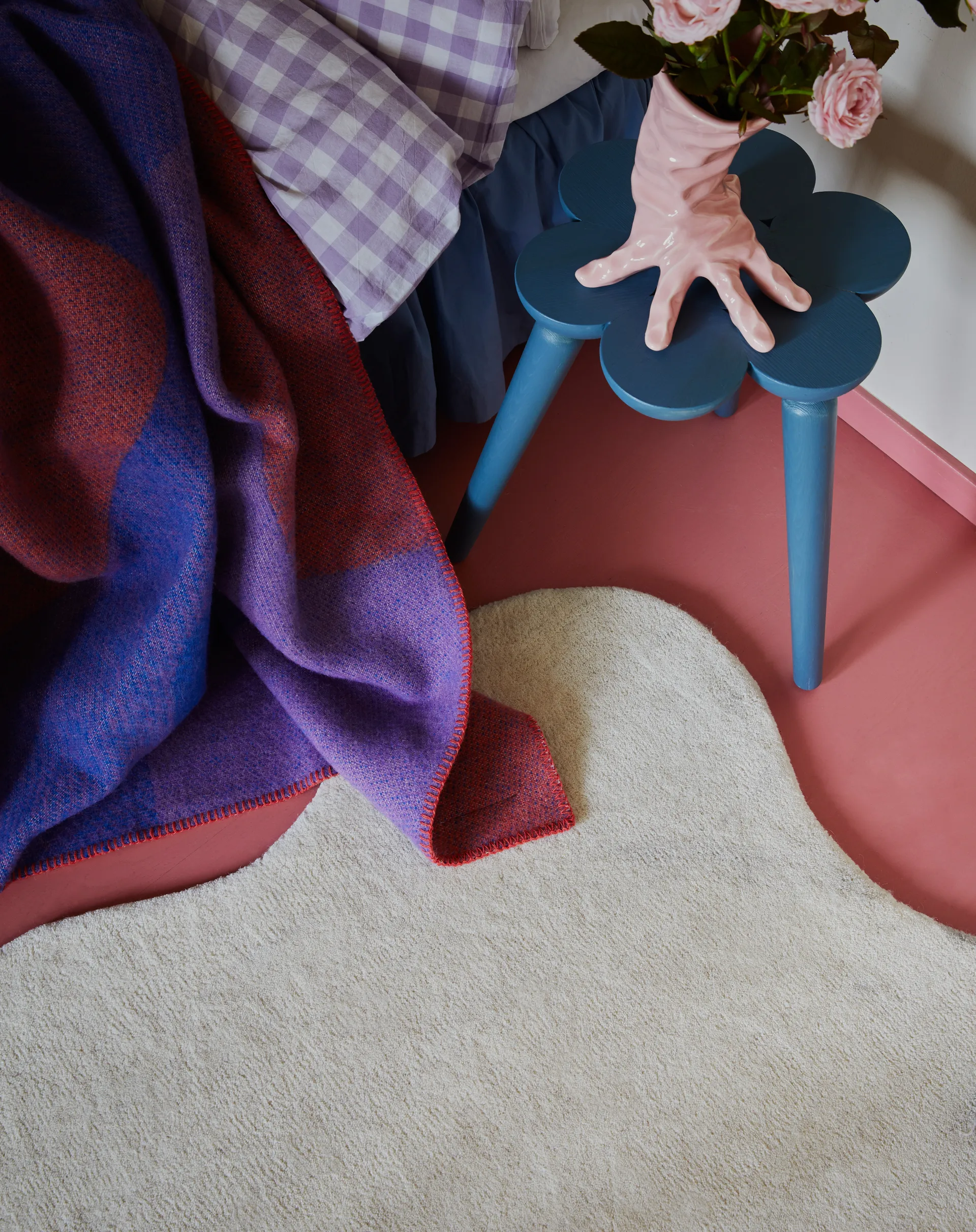 Scallop 羊毛地毯 160x230 cm, Bone 白色 Layered