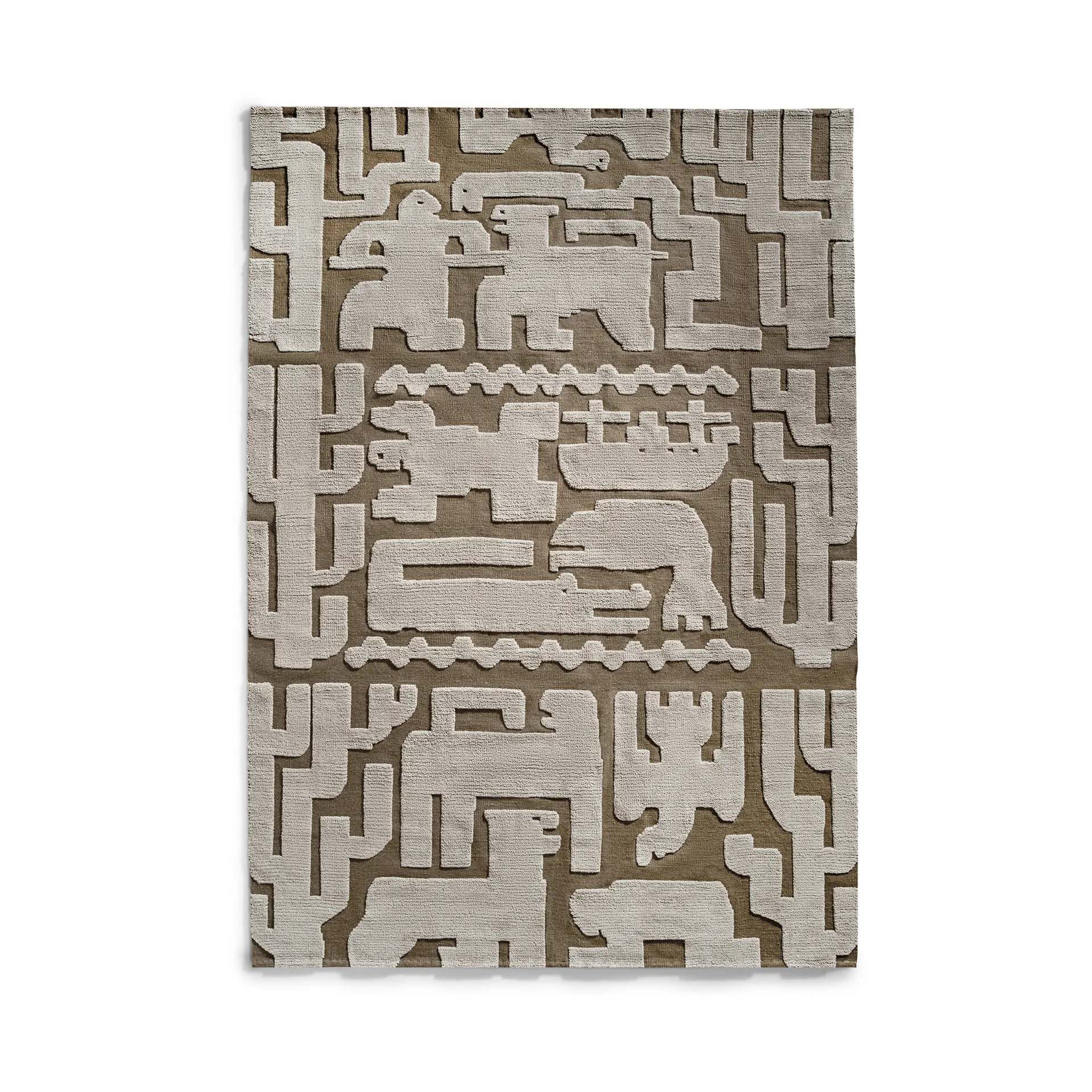 Stig Lindberg Gunnel 羊毛 地毯, 坚果 褐色. 180x270 cm Layered