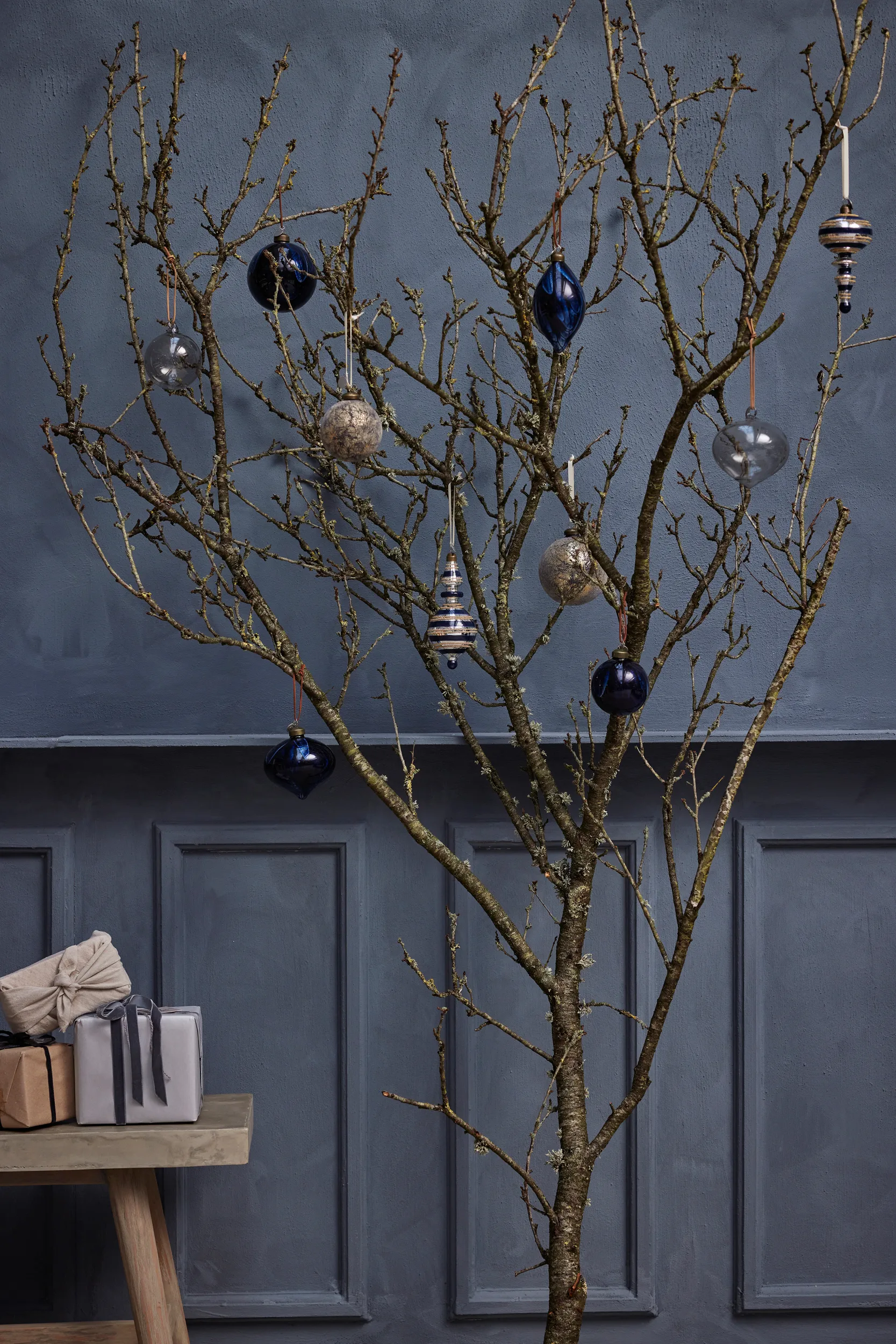 克莱尔纳圣诞球 Ø10厘米, 深蓝色-金色 Lene Bjerre