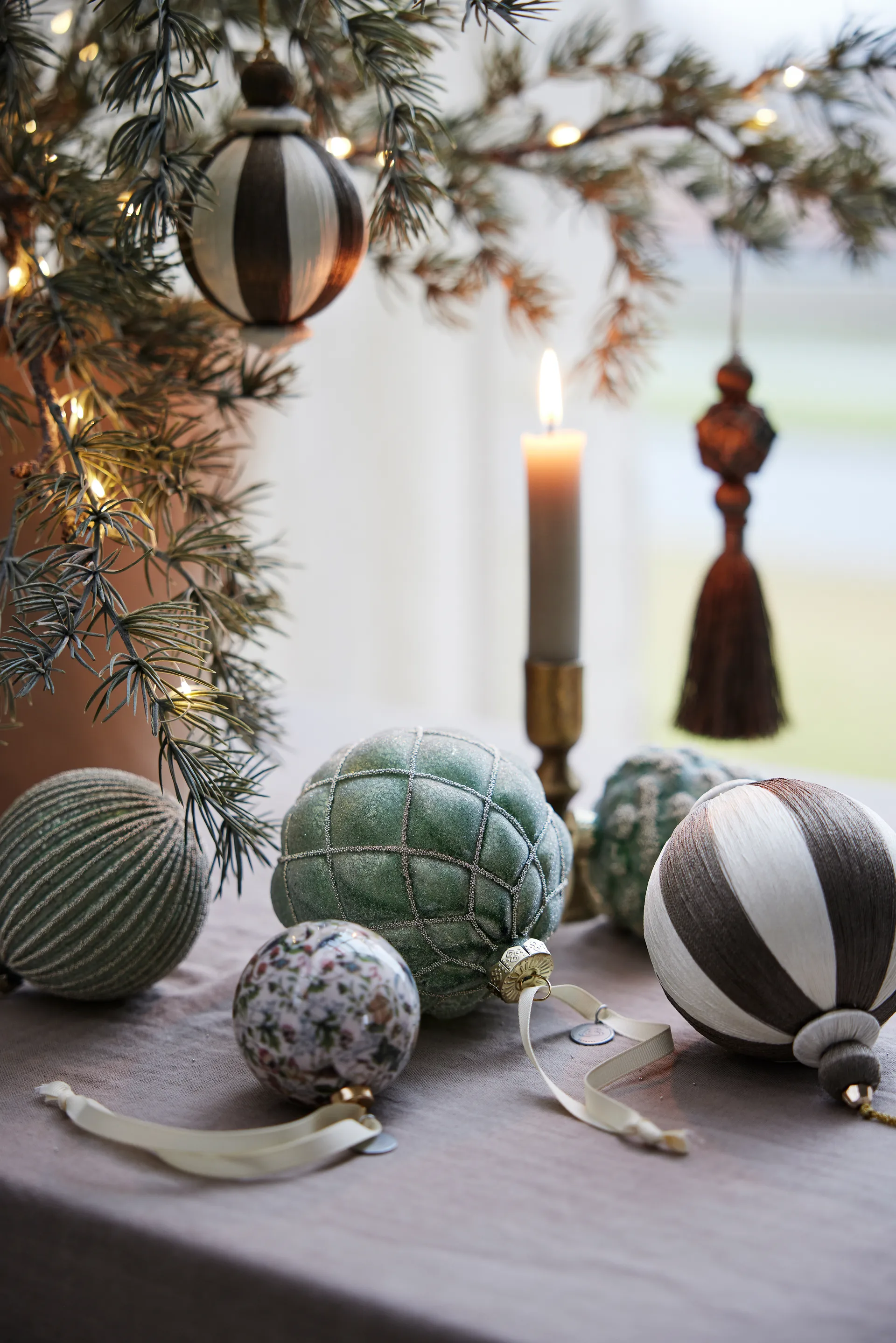 Agnes 圣诞摆设/挂件/装饰 Ø10 cm, 米白色-褐色 Lene Bjerre