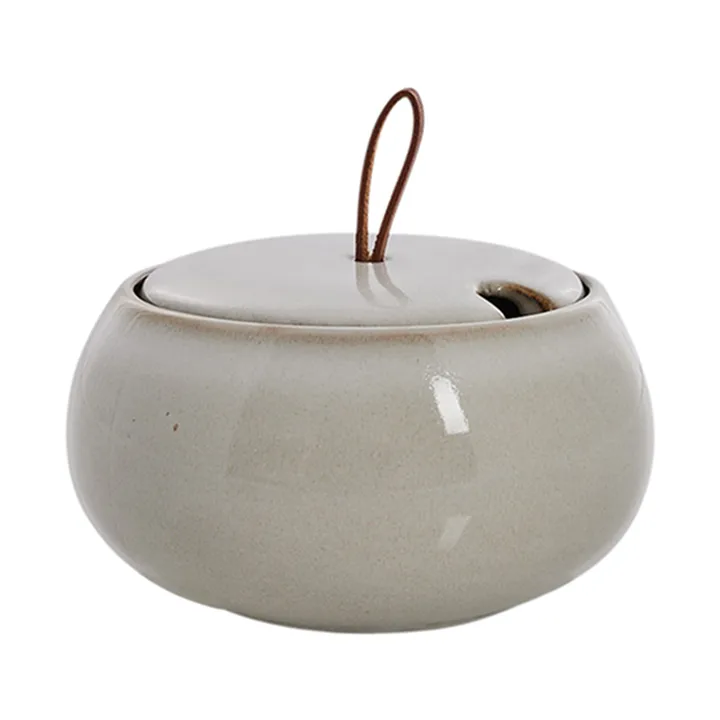 Amera 带盖糖碗 Ø13cm - 白沙色 - Lene Bjerre