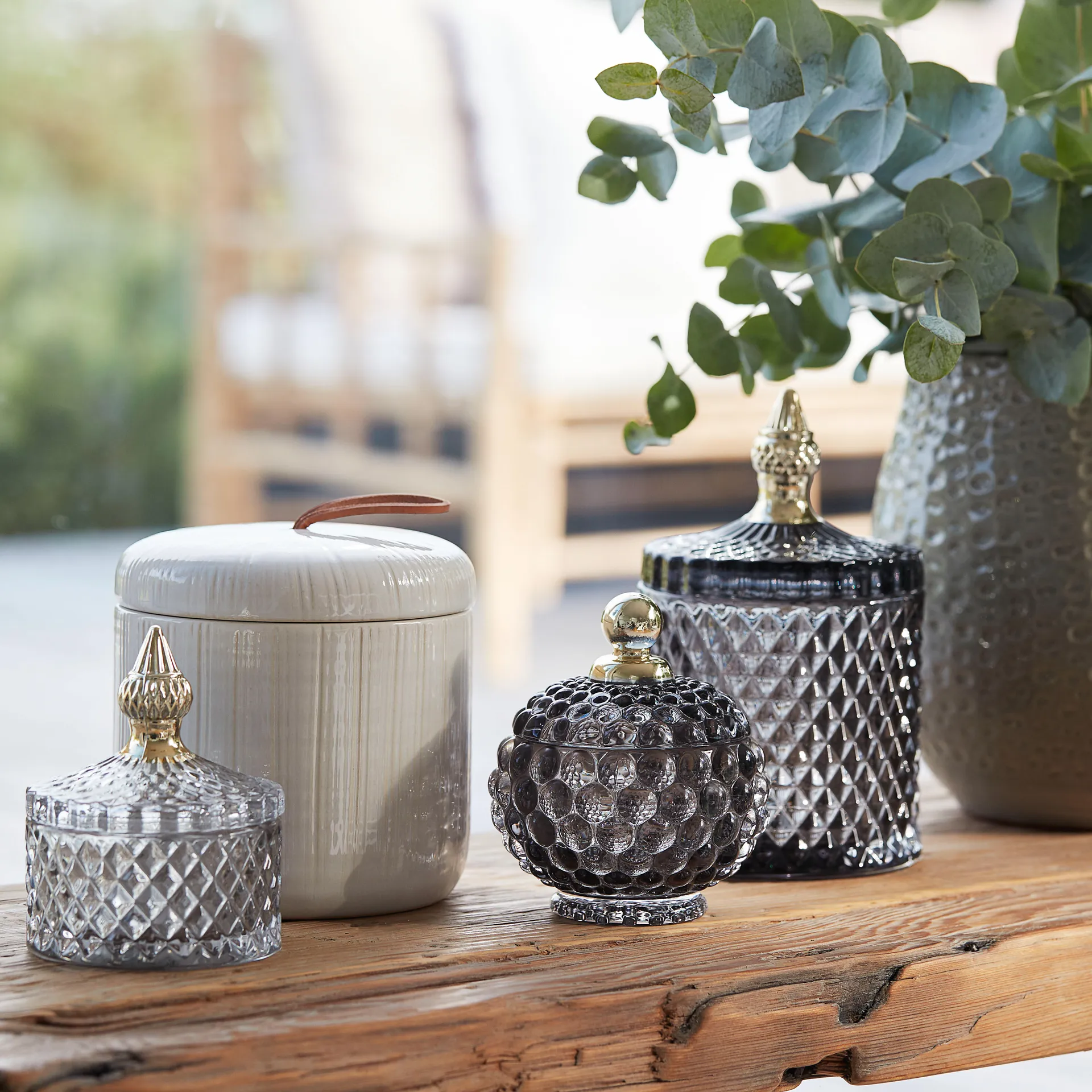 Miya 储物罐 （含盖子） Ø8.5 cm, Light 灰色 Lene Bjerre