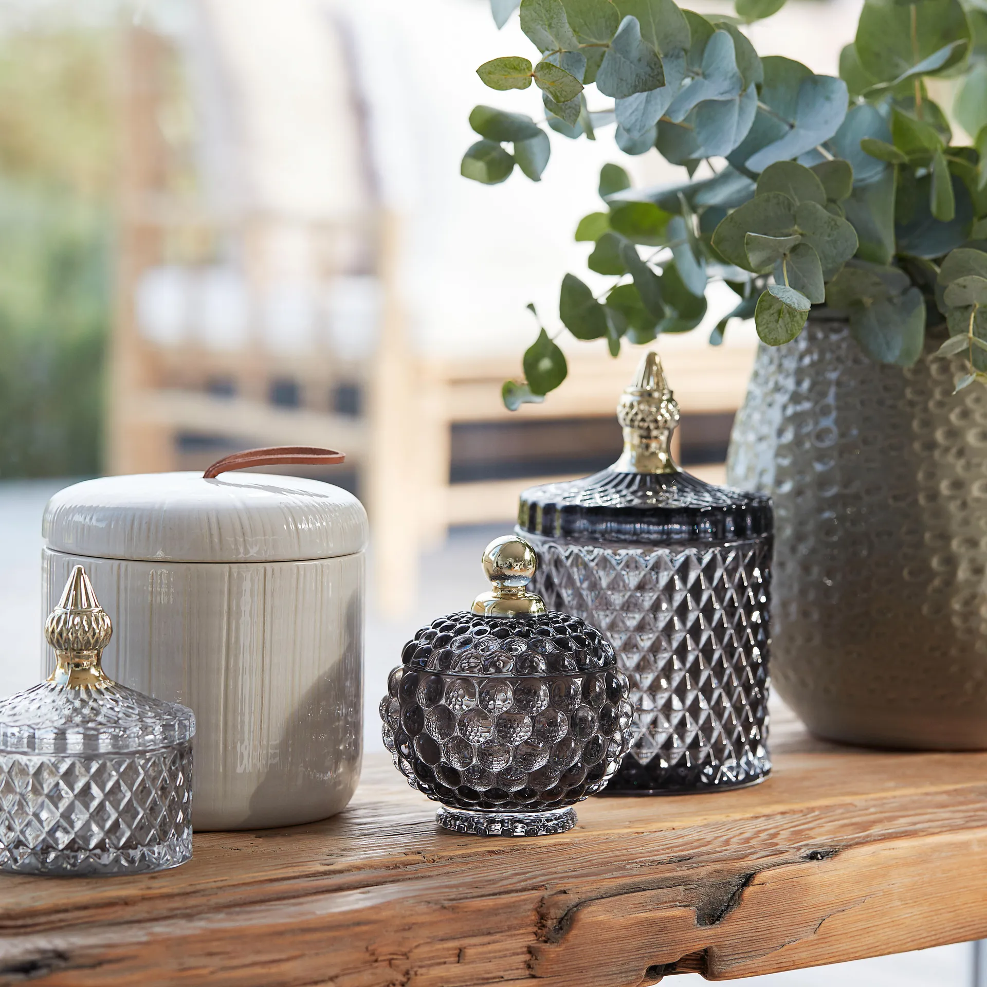 Miya storage jar with lid Ø10 cm, Dark 灰色 Lene Bjerre
