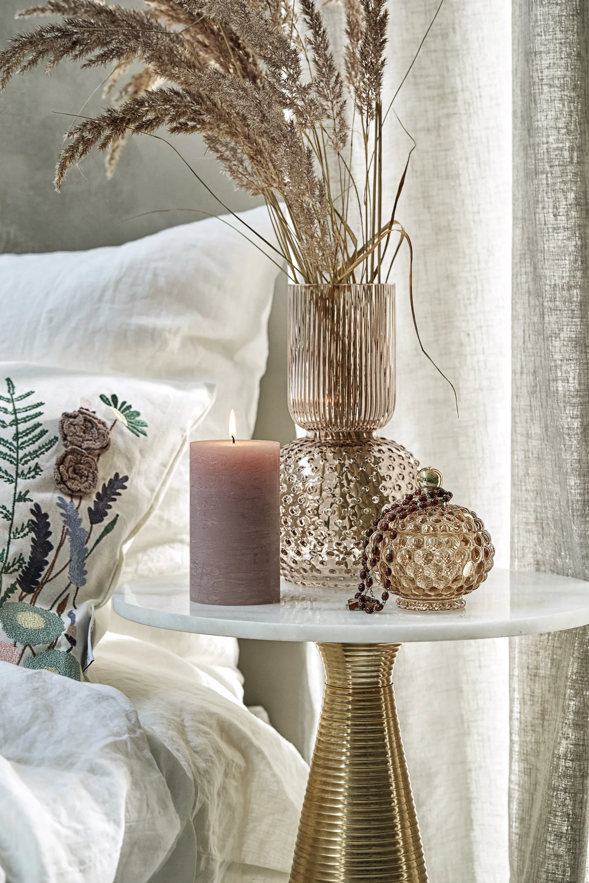 Miya storage jar with lid Ø10 cm, Golden 棕色 Lene Bjerre