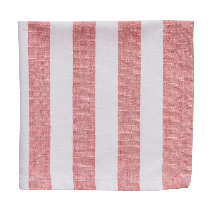Olivia 棉质 餐巾布 40x40 cm - 灰白色-深珊瑚红 - Lene Bjerre