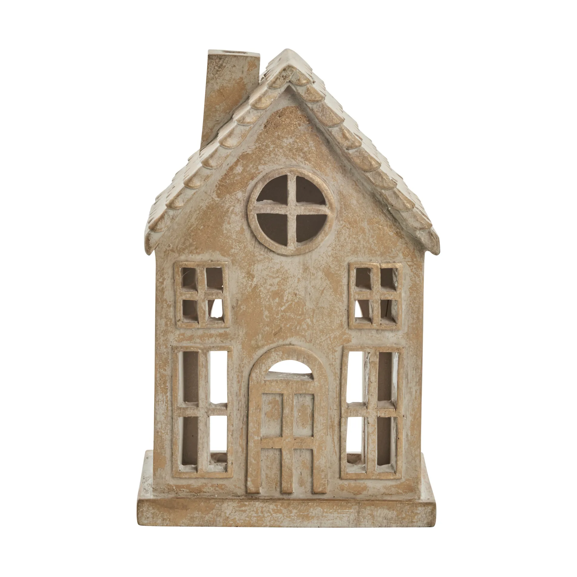 Seholia decorative house 17 cm, Antique Light gold Lene Bjerre