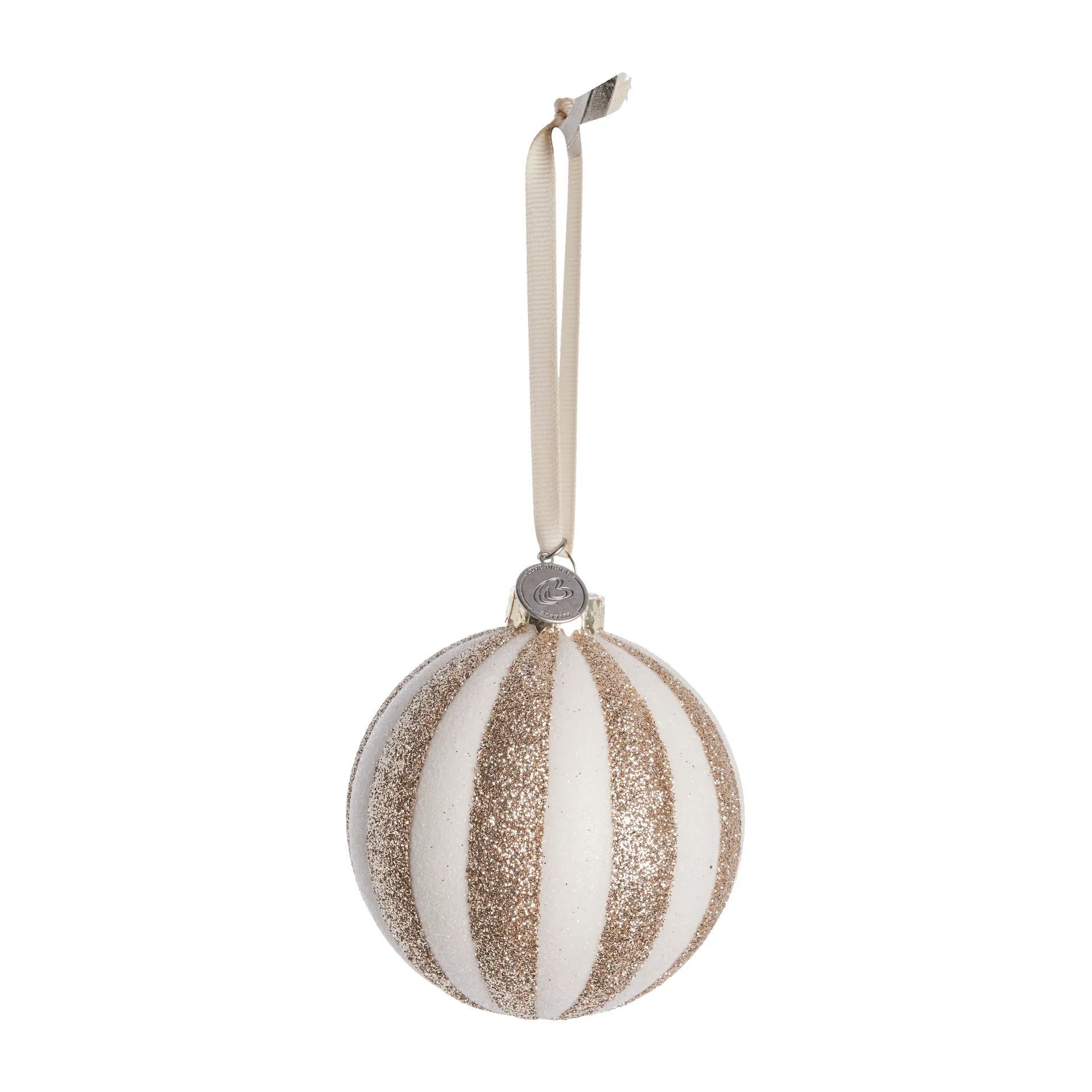 Selvie bauble Ø8 cm, 白色-light 金色 Lene Bjerre