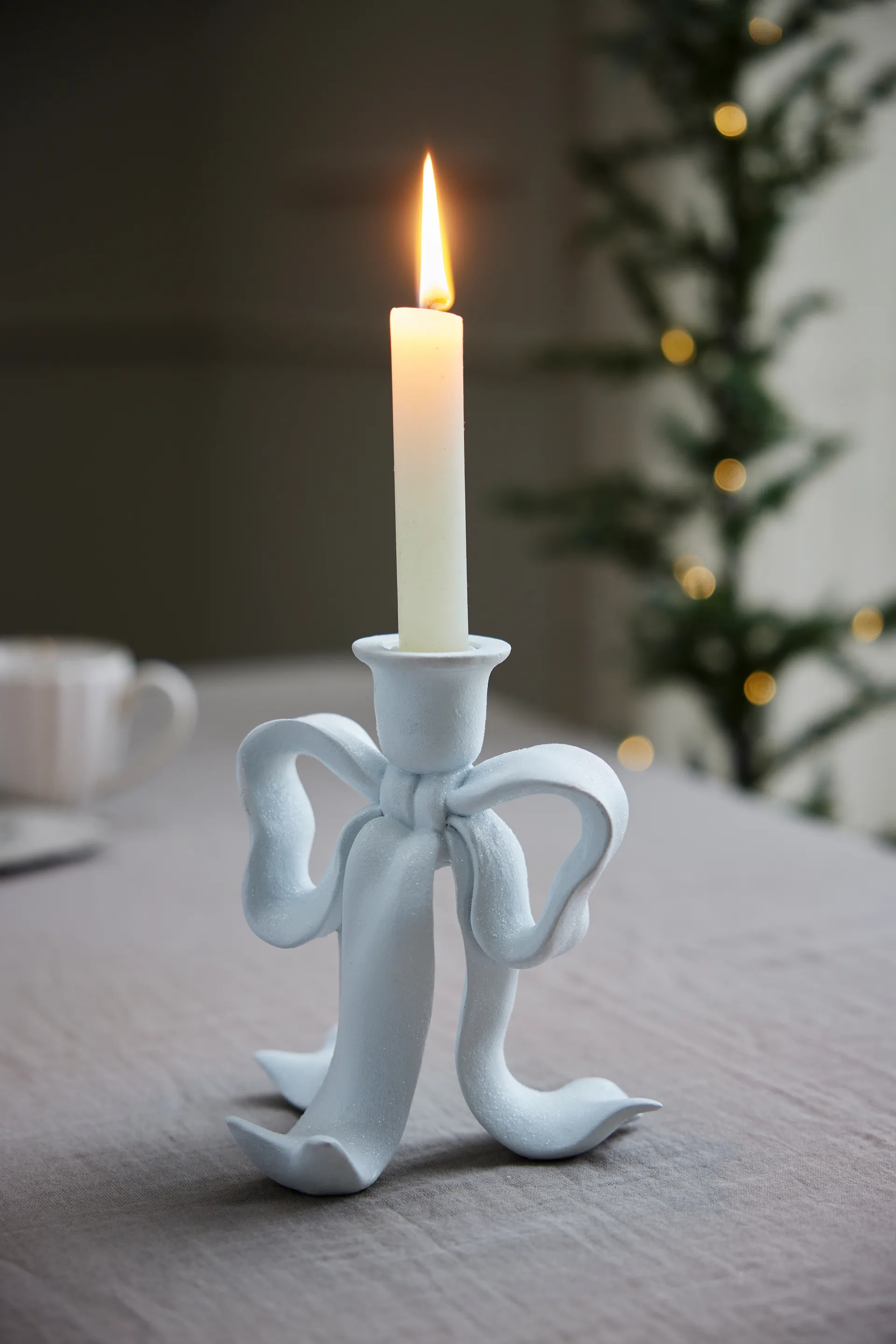 Serafina bow 烛台 19.7 cm, 白色 Lene Bjerre
