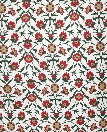 花卉印花纯棉缎面枕套 50x90cm - 白色-红色-绿色-米色 - Lexington