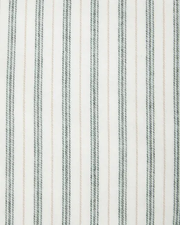 条纹纯棉法兰绒枕套 - 白色-绿色-米色，50x90cm - Lexington