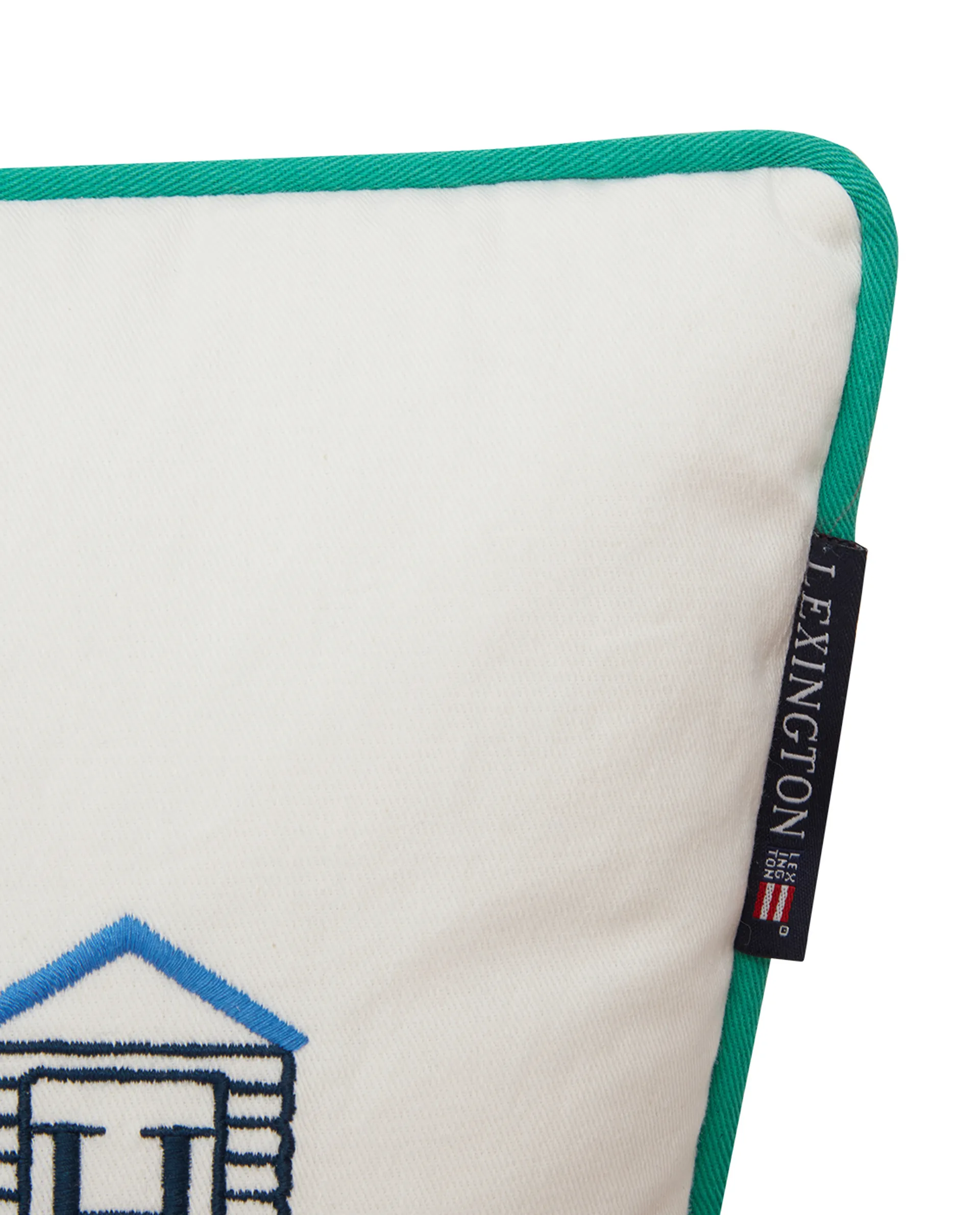 Beach Club 小 Embroidered 靠枕|靠垫 30x40 cm, Blue-white-green Lexington