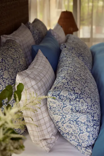 Blue Floral Printed Cotton Sateen 床上用品套装 - 50x60 cm, 150x210 cm - Lexington