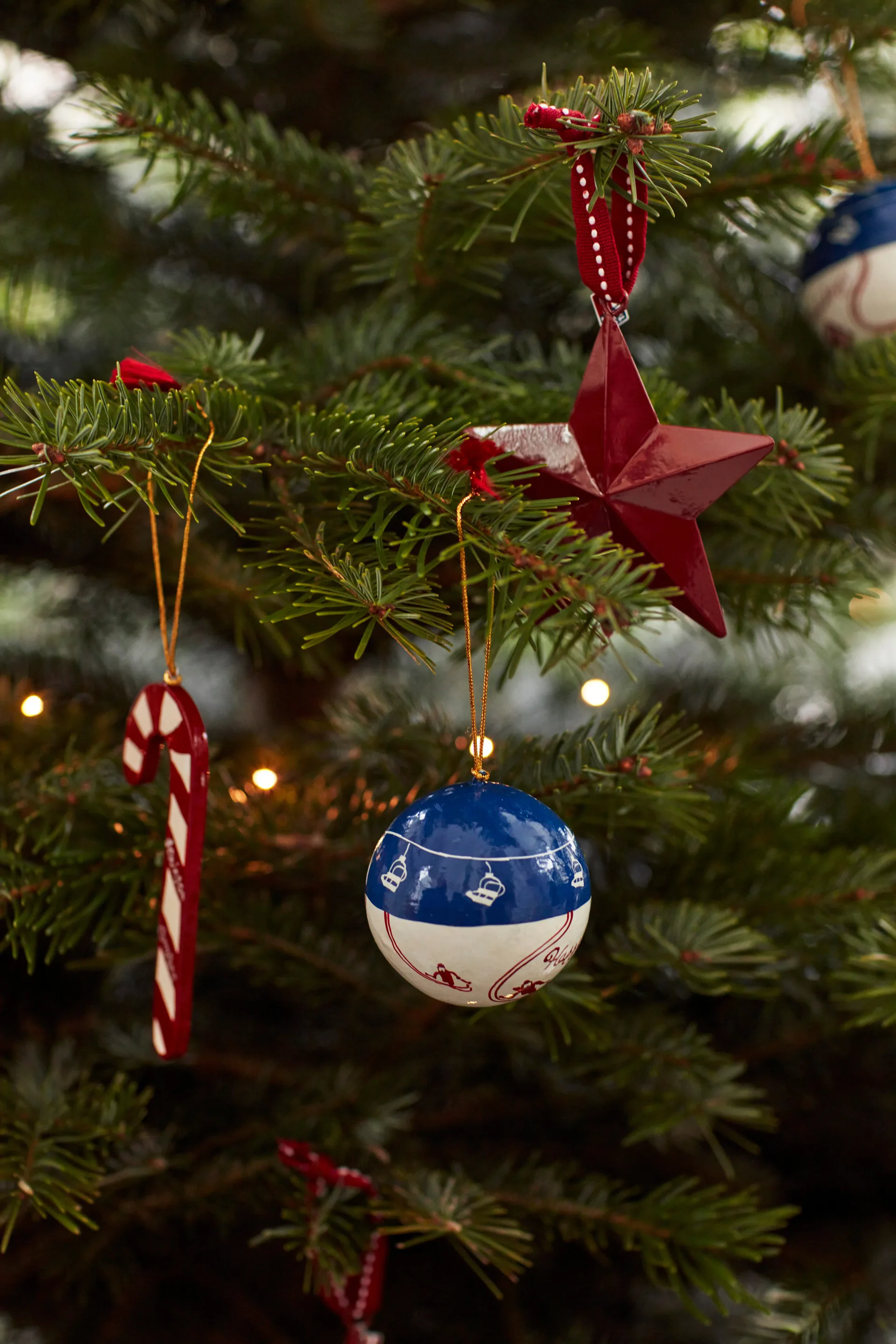 Candy Cane Papier Maché 圣诞树摆设/挂件/装饰, 12 cm Lexington