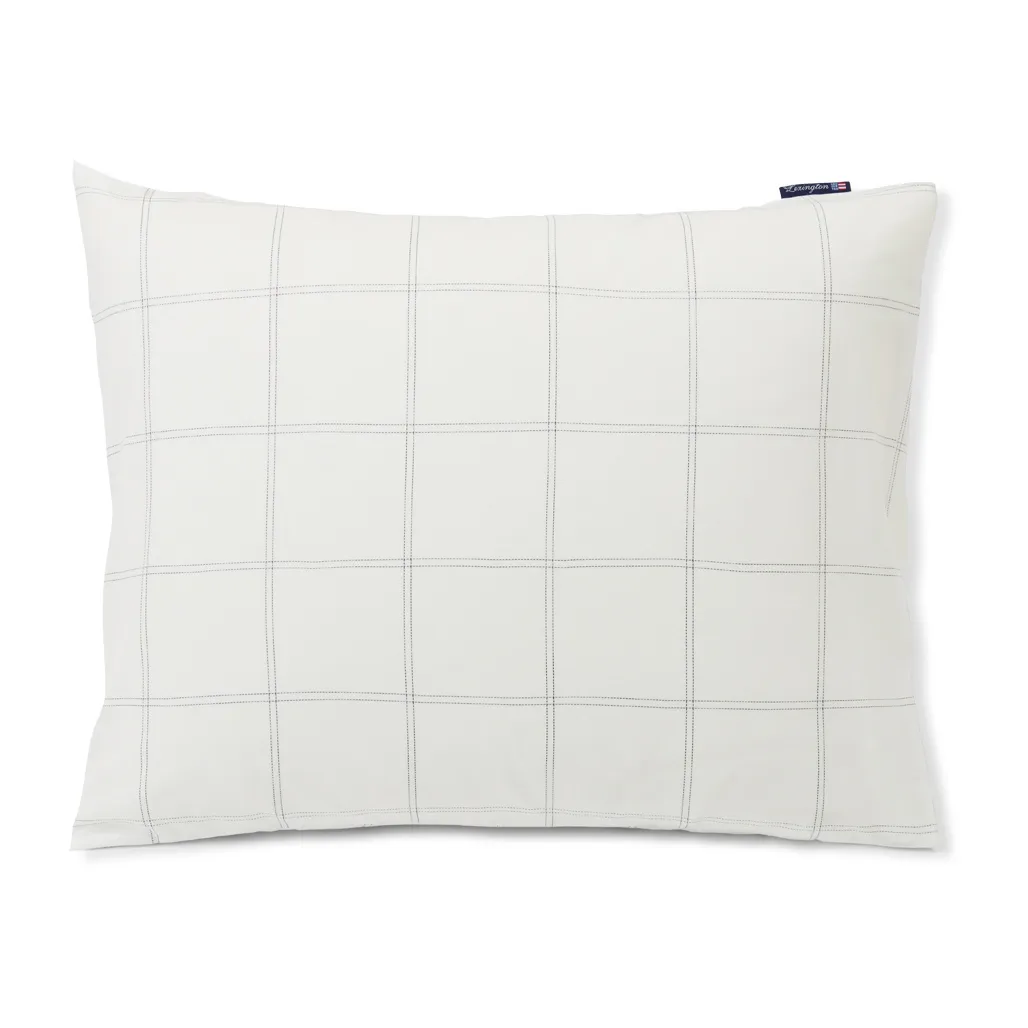Checked 枕头套 bomwool-lyocell 50x60 cm, Off 白色-dark 蓝色 Lexington
